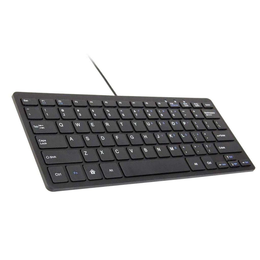 Ultra Thin Wired USB Mini 78 Keys English Keyboard for PC Laptop Notebooks