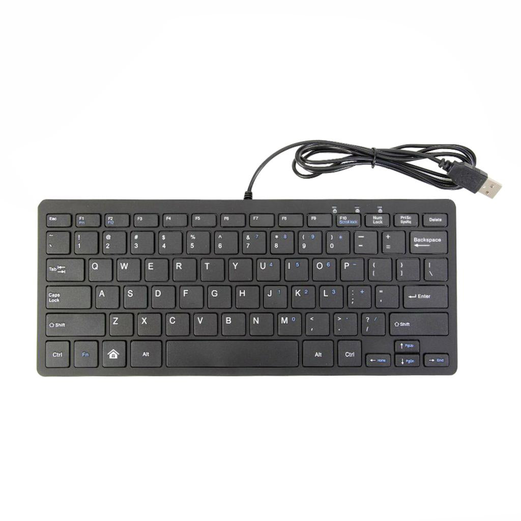 Ultra Thin Wired USB Mini 78 Keys English Keyboard for PC Laptop Notebooks