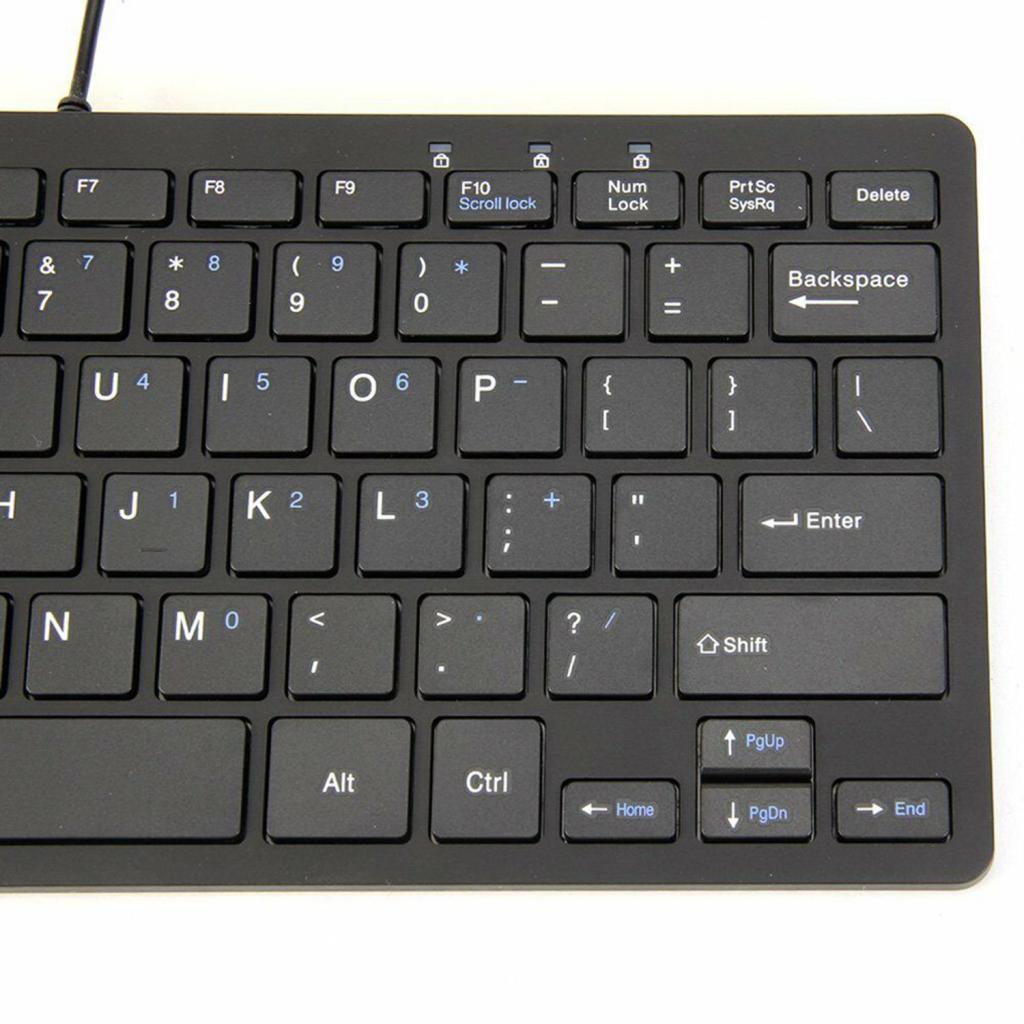 Ultra Thin Wired USB Mini 78 Keys English Keyboard for PC Laptop Notebooks