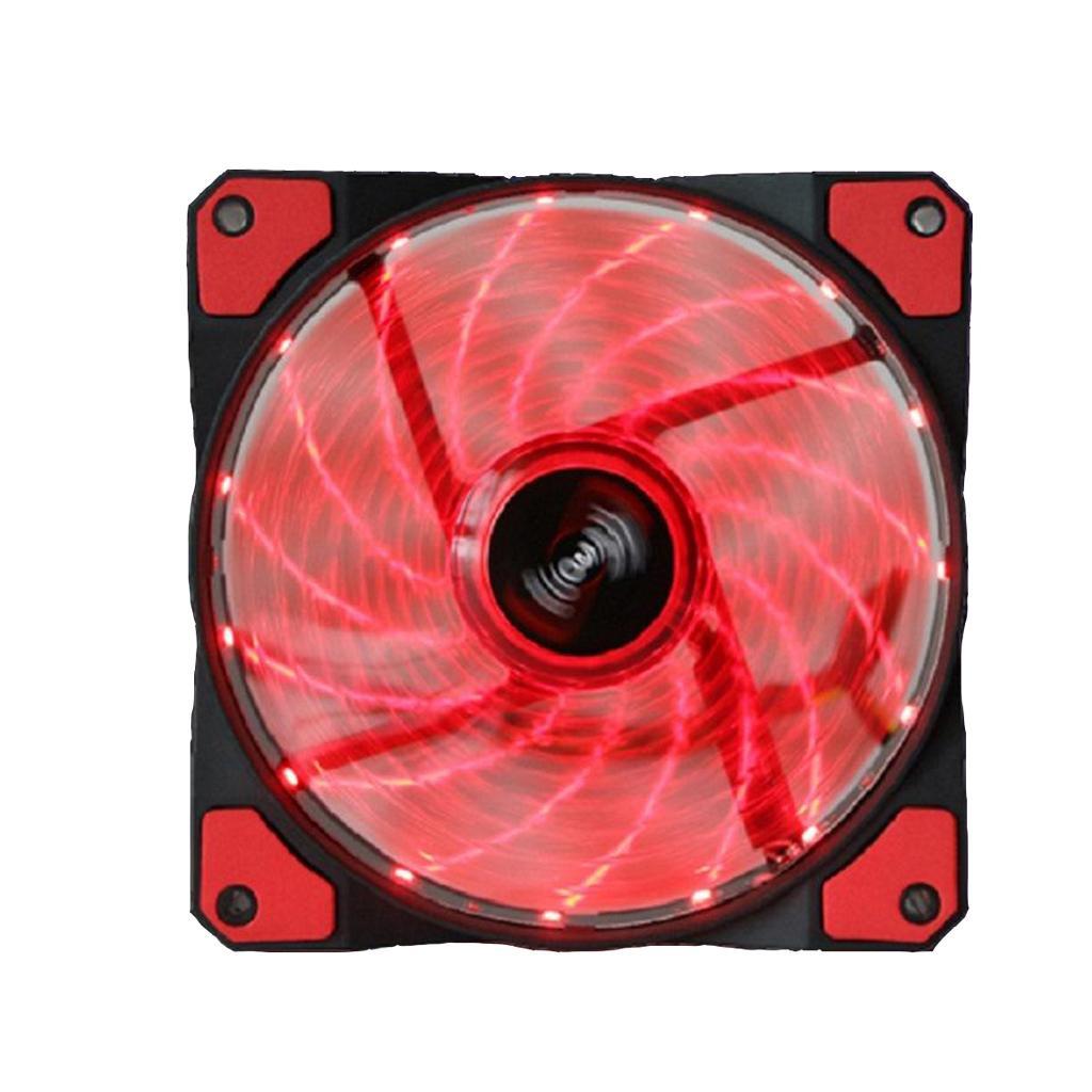 4 Pin Port 12CM Chassis Computer Case Mute Cooling Fan with LED Red
