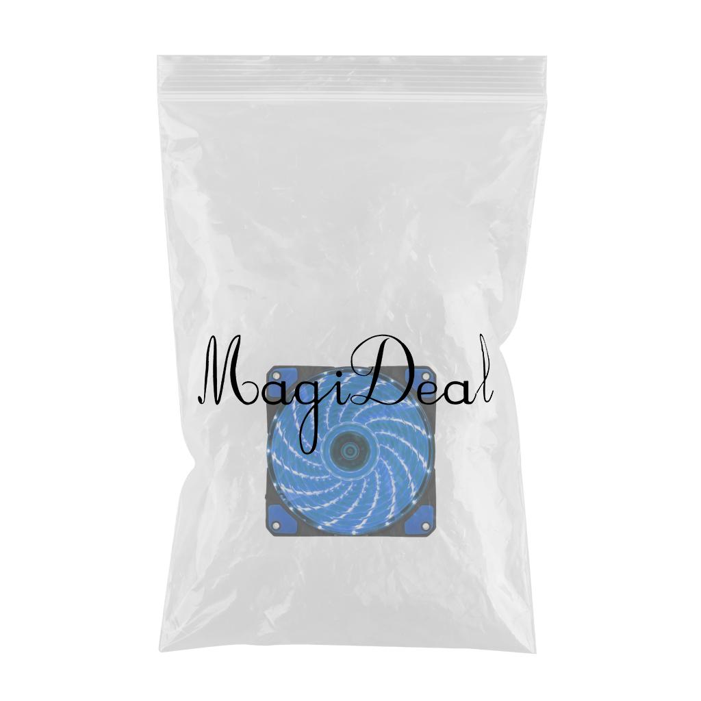 4 Pin Port 12CM Chassis Computer Case Mute Cooling Fan with LED Blue