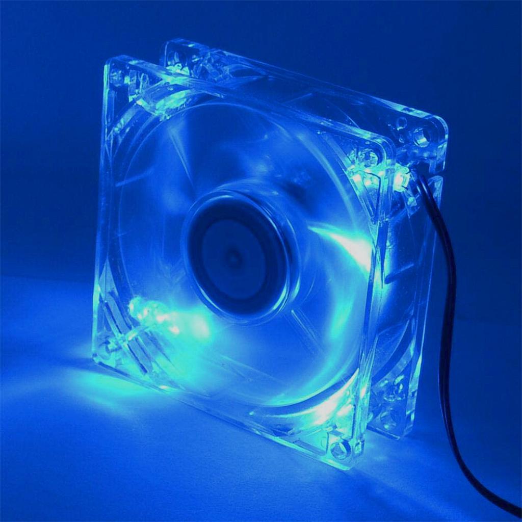 Computer Fan 4 LED 80mm 8025 Silent PC Computer Case Cooler Fan Multicolor