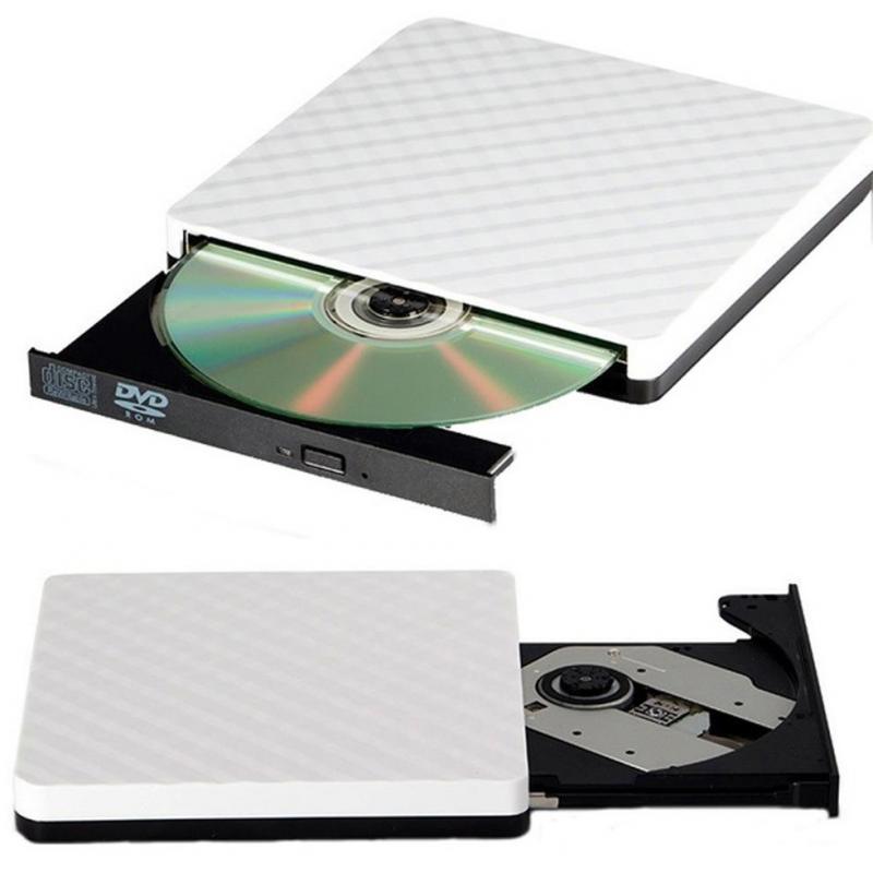 New External USB 3.0 DVD-RW CD Writer Burner Reader Player for PC White
