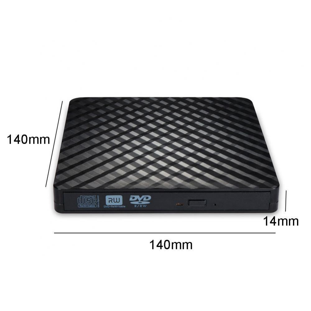 New External USB 3.0 DVD-RW CD Writer Burner Reader Player for PC Black