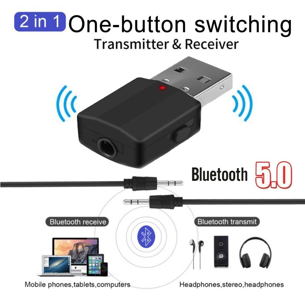 2in1 Mini USB Bluetooth 5.0 Adapter Desktop Audio Receiver / Transmitter