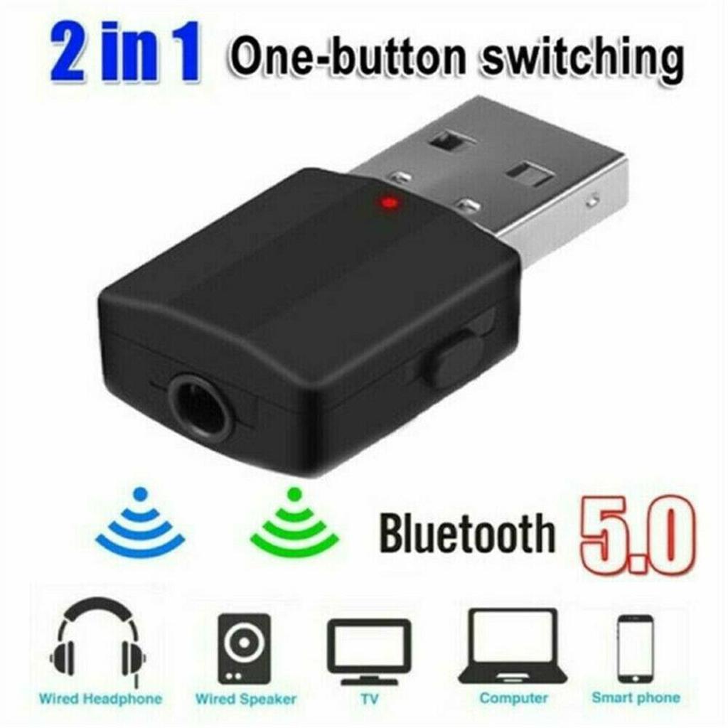 2in1 Mini USB Bluetooth 5.0 Adapter Desktop Audio Receiver / Transmitter