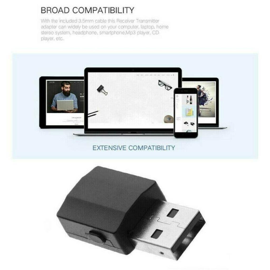 2in1 Mini USB Bluetooth 5.0 Adapter Desktop Audio Receiver / Transmitter