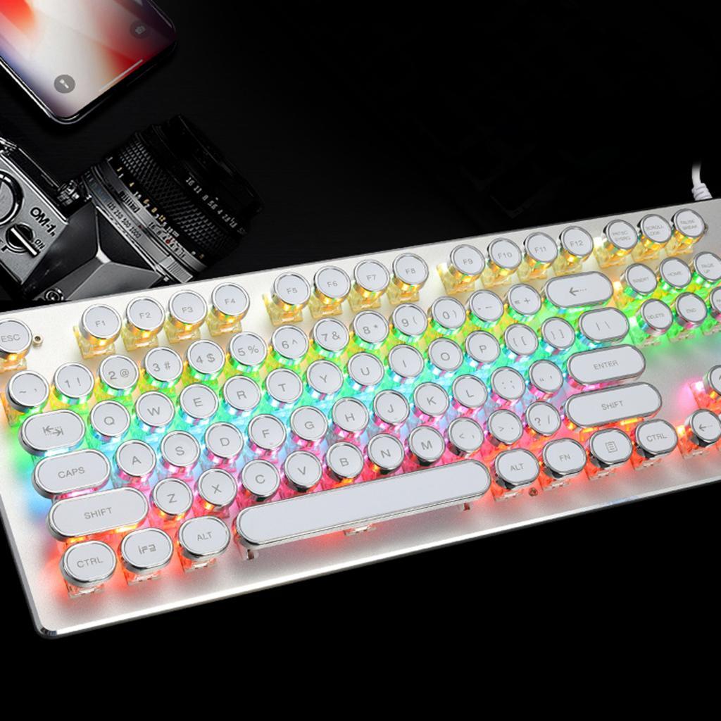 USB Wired LED Backlit Ergonomic Gamer Keyboard For PC Laptop White