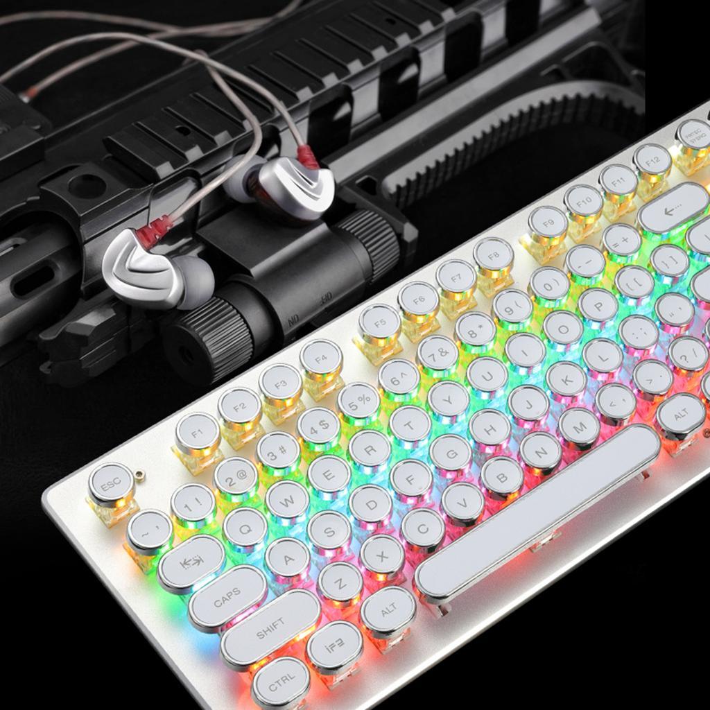 USB Wired LED Backlit Ergonomic Gamer Keyboard For PC Laptop White