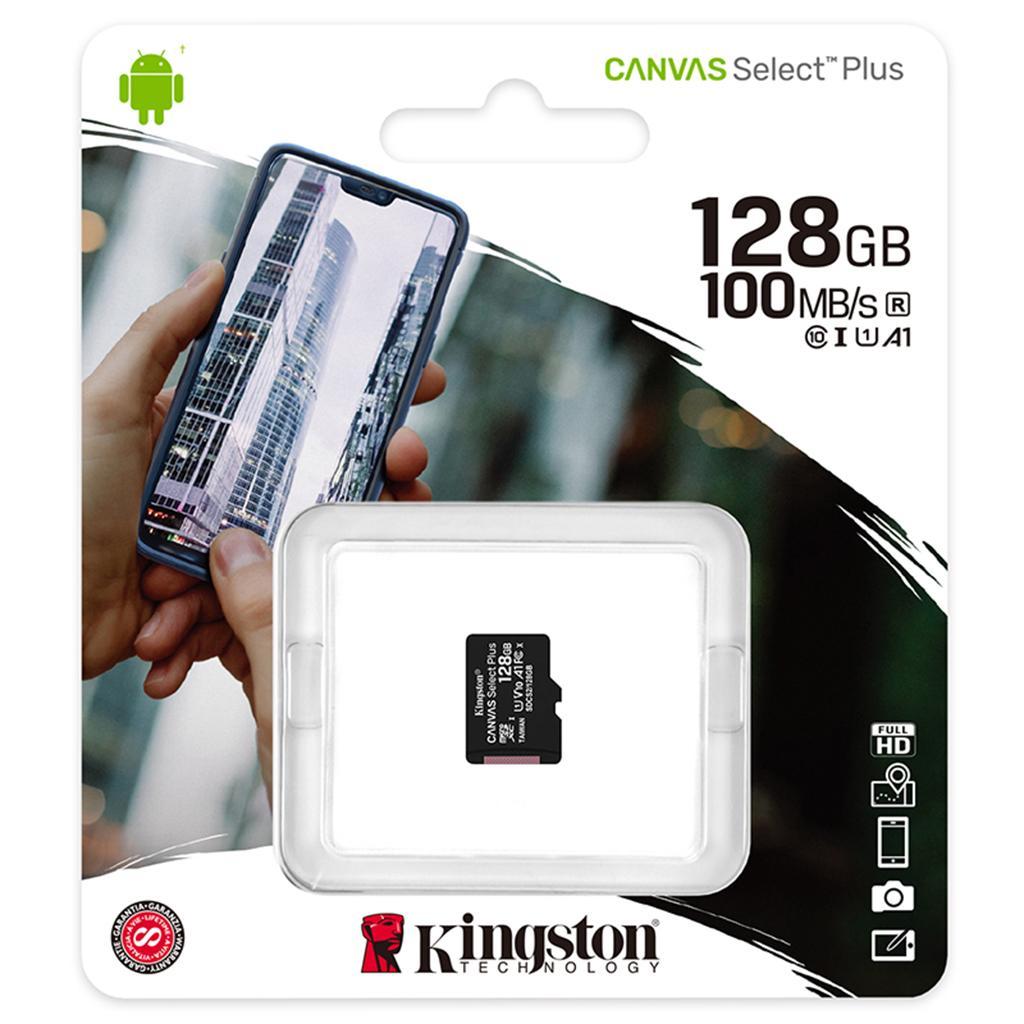 New Kingston Canvas Select Plus Micro SD Card SDHC SDXC Class 10 UHS-I 128G