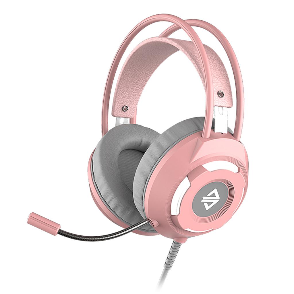 AX120 Stereo Gaming Noise-cancelling Wired Headset Pink (USB)