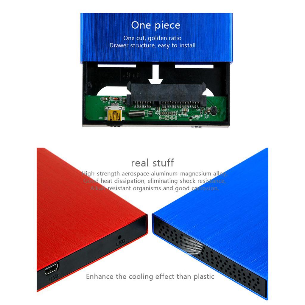 Blueendless 2.5" HDD Portable External Hard Drive for Laptop Red 320GB