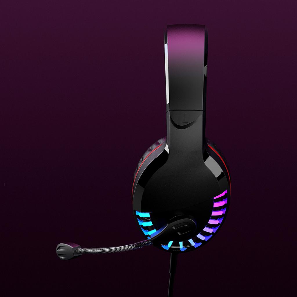 M18 Wired Colorful Glowing Stereo Gaming Headset Headphone with Mic