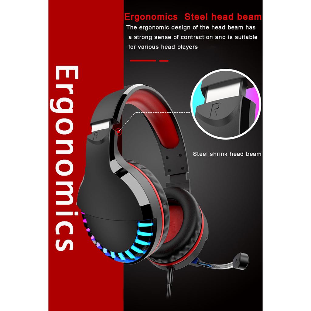 M18 Wired Colorful Glowing Stereo Gaming Headset Headphone with Mic