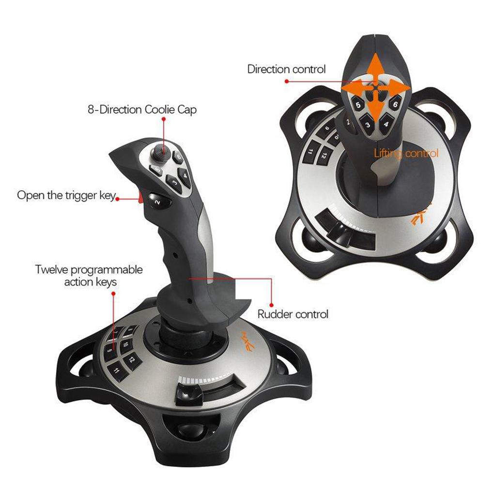 PC Joystick Flight Simulator Gaming Controller USB Wired for Laptop Computer