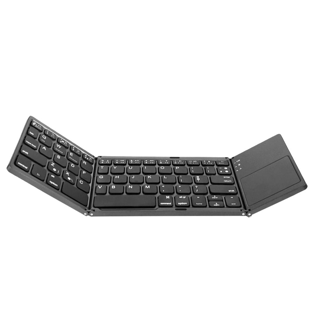 Ultra Slim Wireless Bluetooth Foldable Keyboard and Touchpad Black