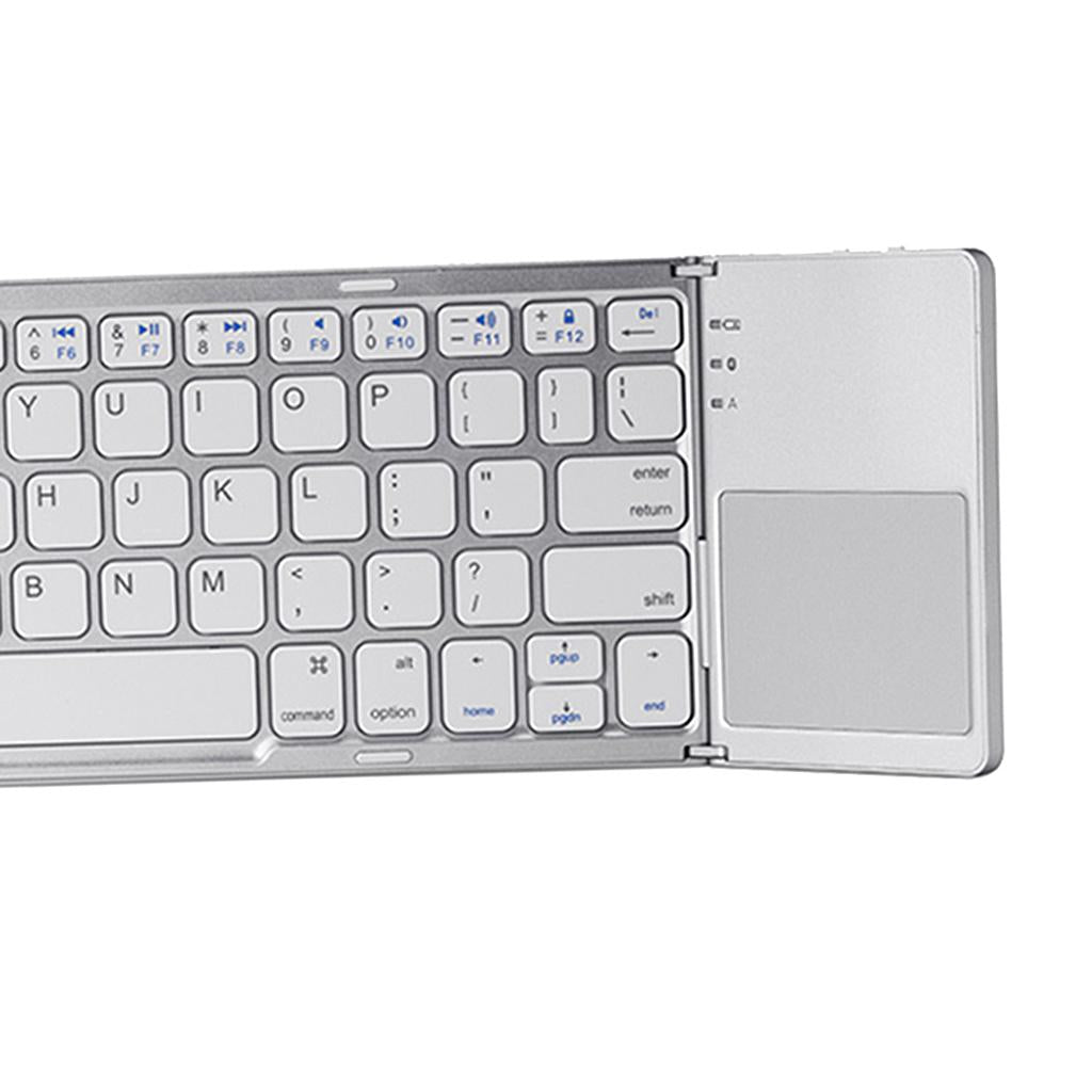 Ultra Slim Wireless Bluetooth Foldable Keyboard and Touchpad Silver