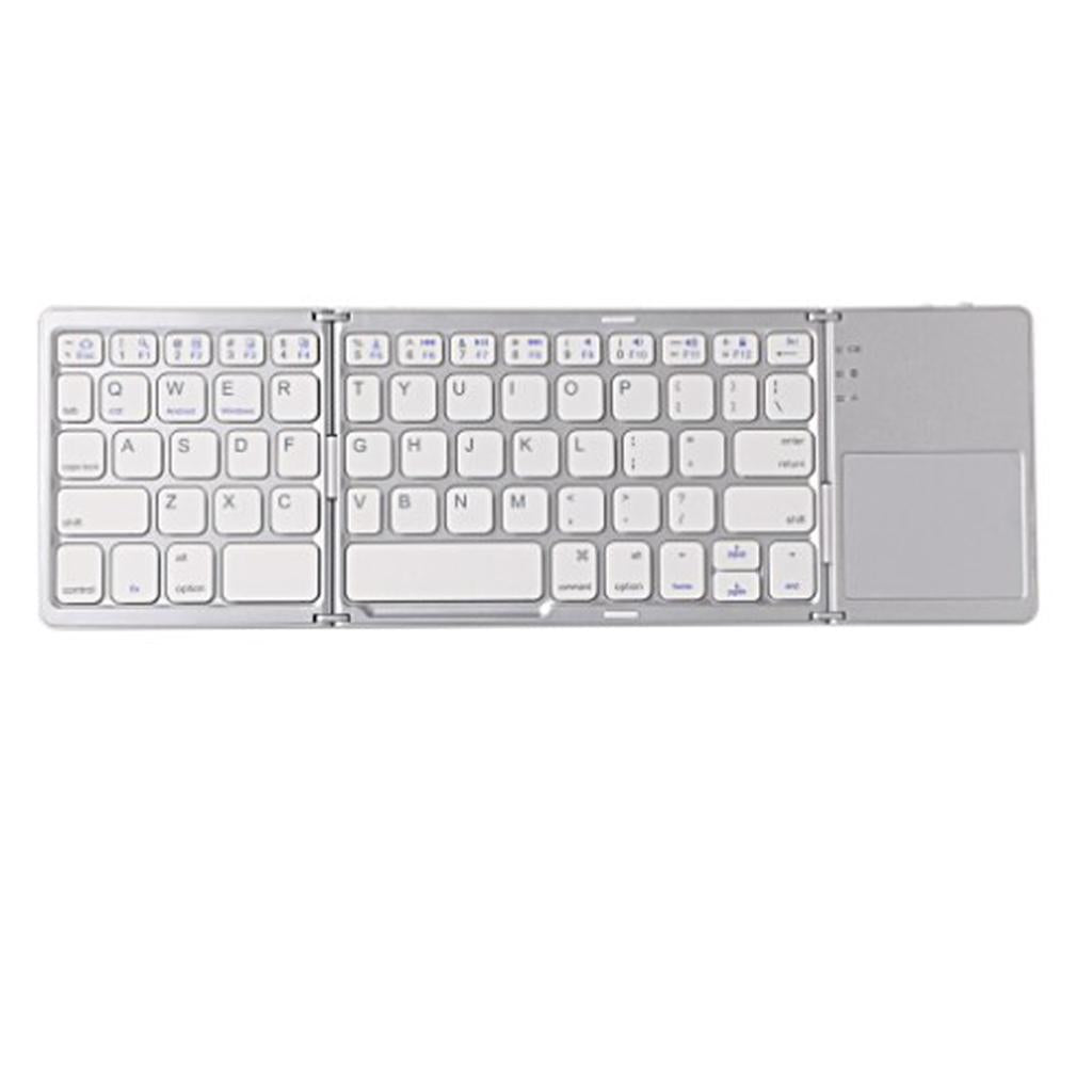 Ultra Slim Wireless Bluetooth Foldable Keyboard and Touchpad Silver
