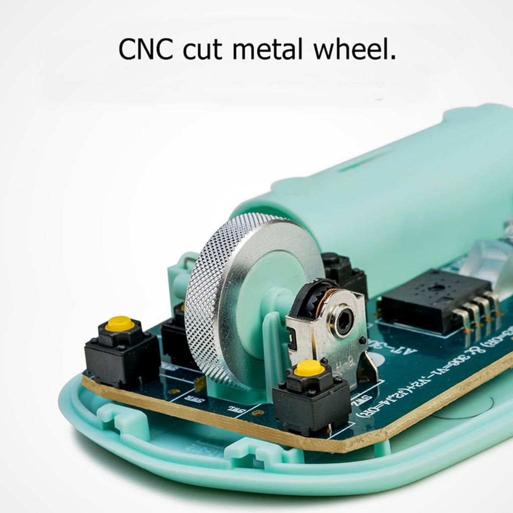 Retro Circular Mute Wireless Keyboard and 1600DPI Mice for Office Black