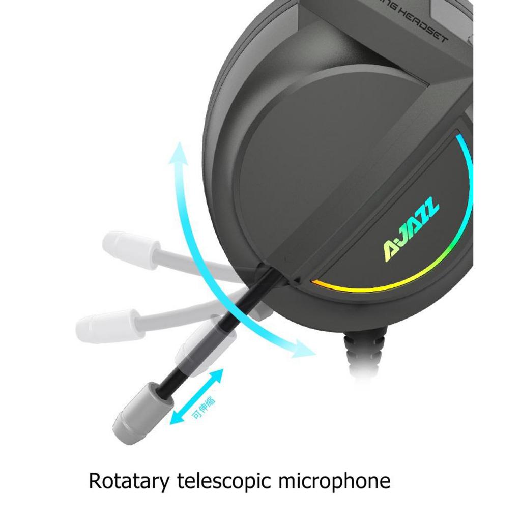 AX365 RGB Surround Gaming Headset Wired with Mic Led Backlit PC Laptop Pink