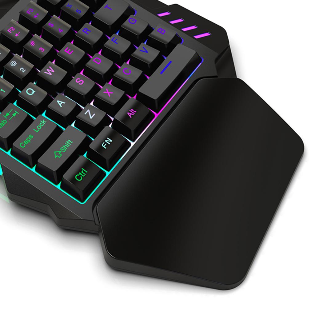 Mini One-Handed Gaming Keyboard Mouse Combo USB Wired Game 35 Keys Accessory V100+A876