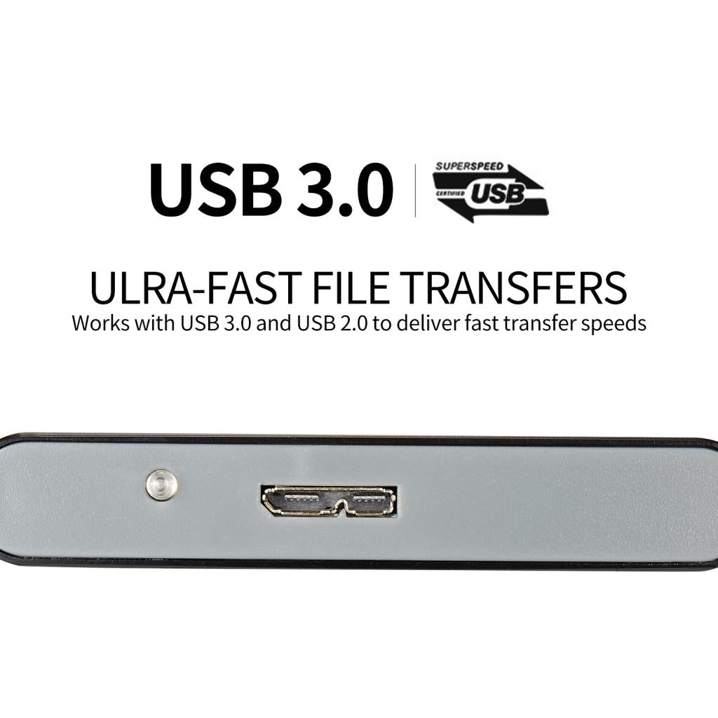 Portable High Speed USB3.0 External Hard Disk Drive Black 2TB