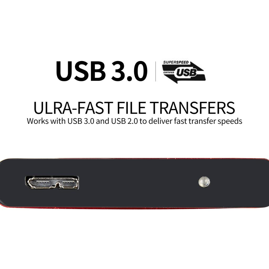 New Portable HDD External Hard Drive Disk USB 3.0 for PC Laptop Red 1T