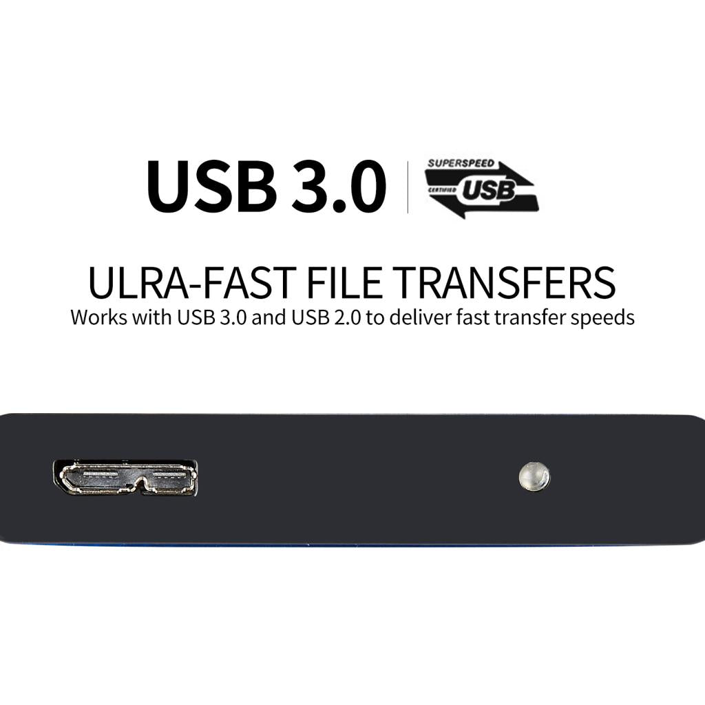 New Portable HDD External Hard Drive Disk USB 3.0 for PC Laptop Blue 2T