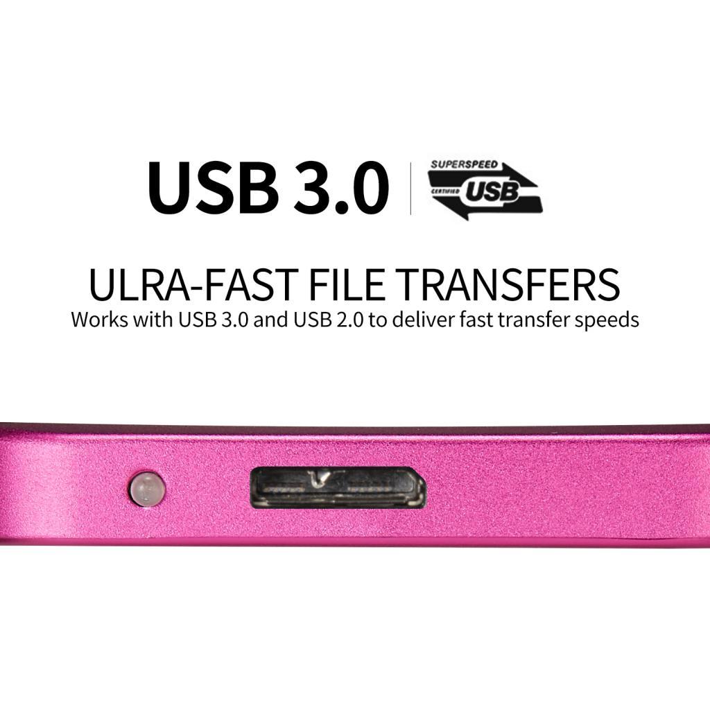 Portable High Speed USB 3.0 Mobile Hard Disk Storage Red 2T