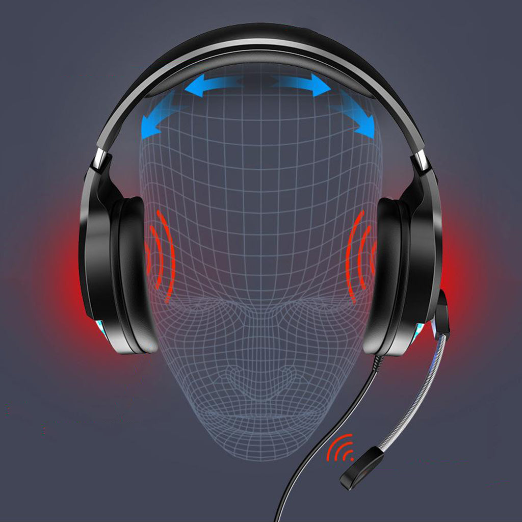 Stereo PC Gaming Headset Headphones Online Chatting with Microphone White A