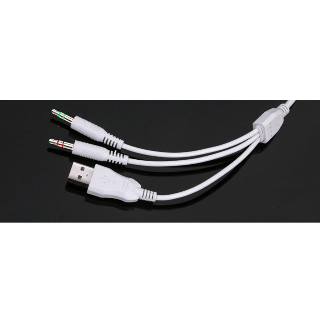 Stereo PC Gaming Headset Headphones Online Chatting with Microphone White A