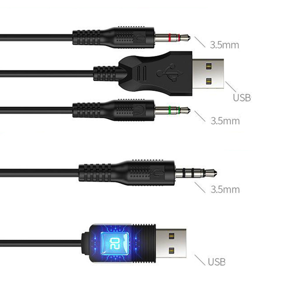 Stereo PC Gaming Headset Headphones Online Chatting with Microphone White A