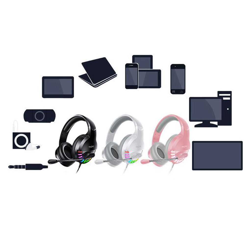 Stereo PC Gaming Headset Headphones Online Chatting with Microphone Black B