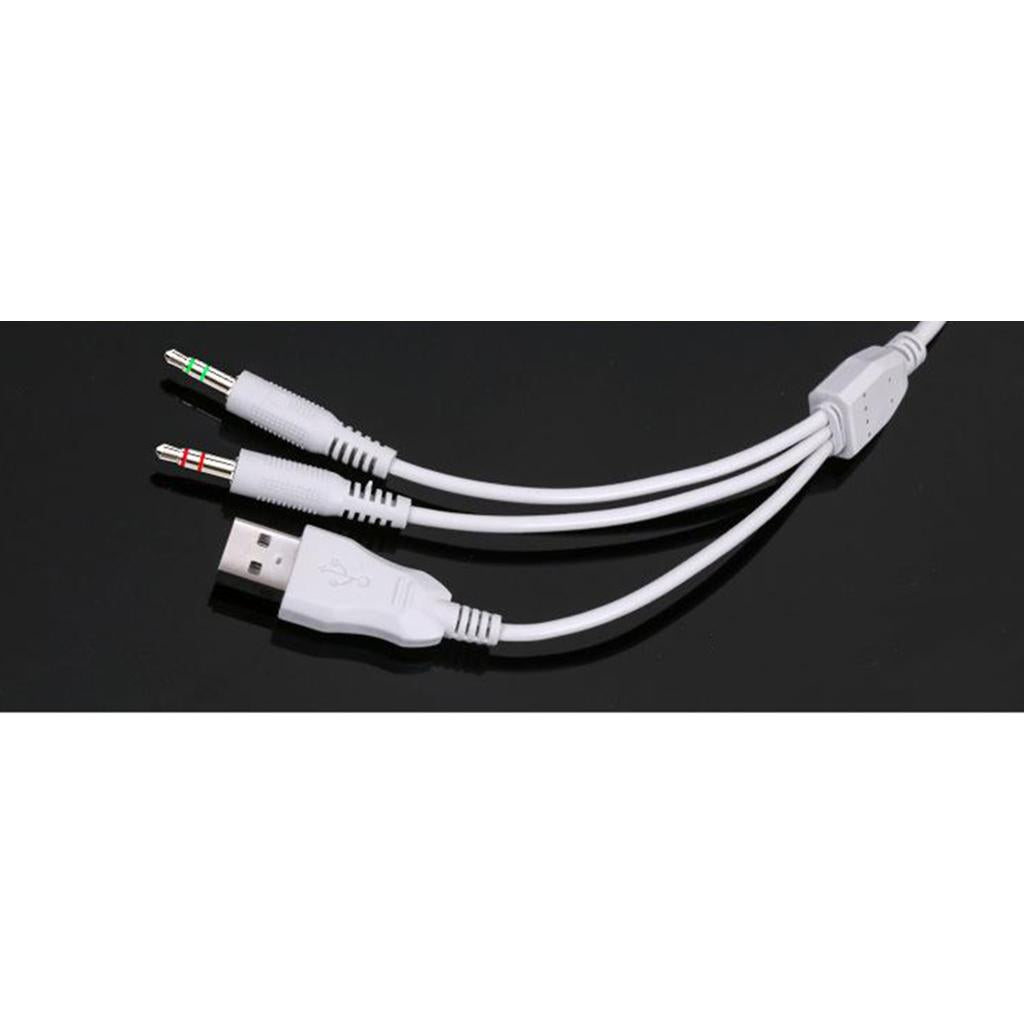 Stereo PC Gaming Headset Headphones Online Chatting with Microphone White C