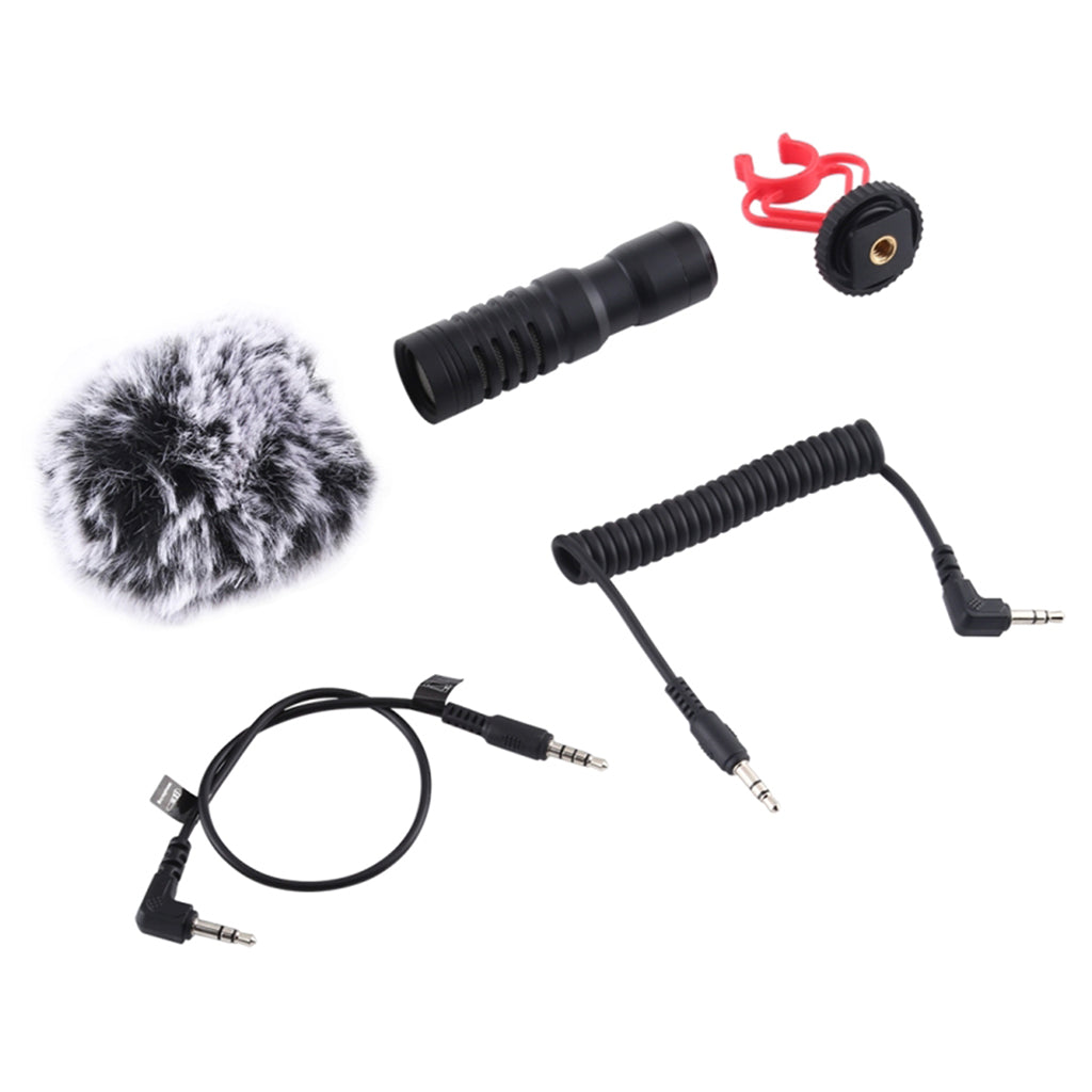 3.5mm Microphone Condensor Video Mic for iPhone Mobile Phones with Wind Muff