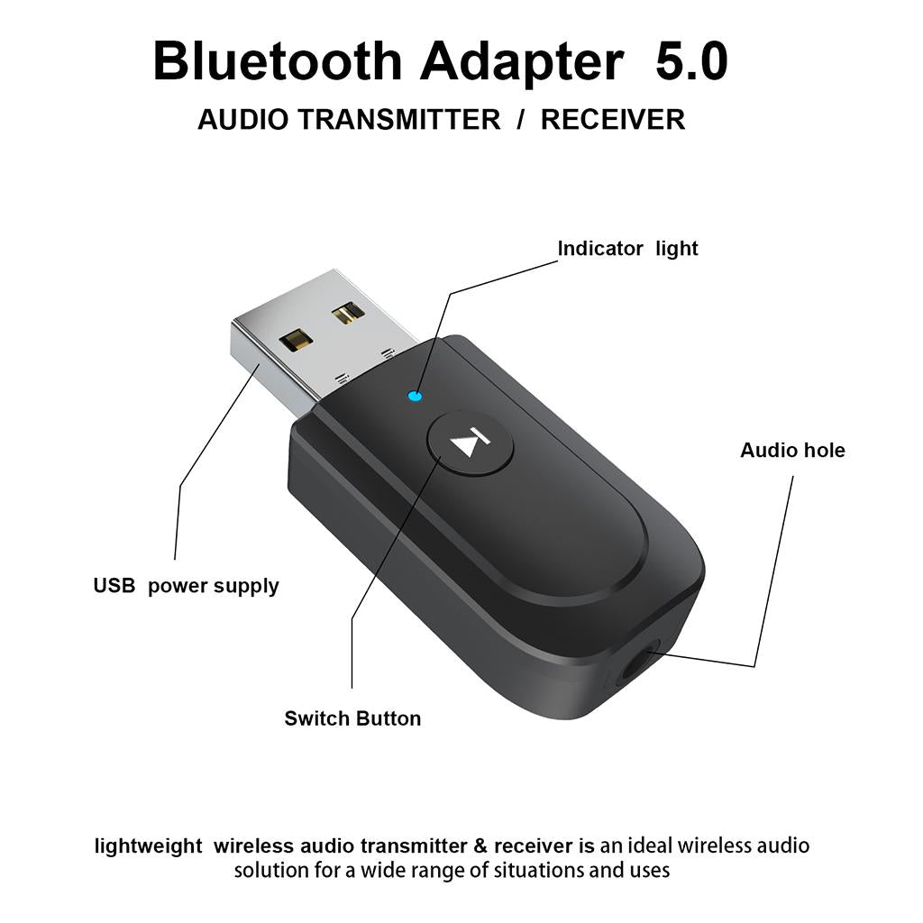 36 in 1 USB Bluetooth 5.0 Audio Transmitter Receiver Adapter for TV PC Car