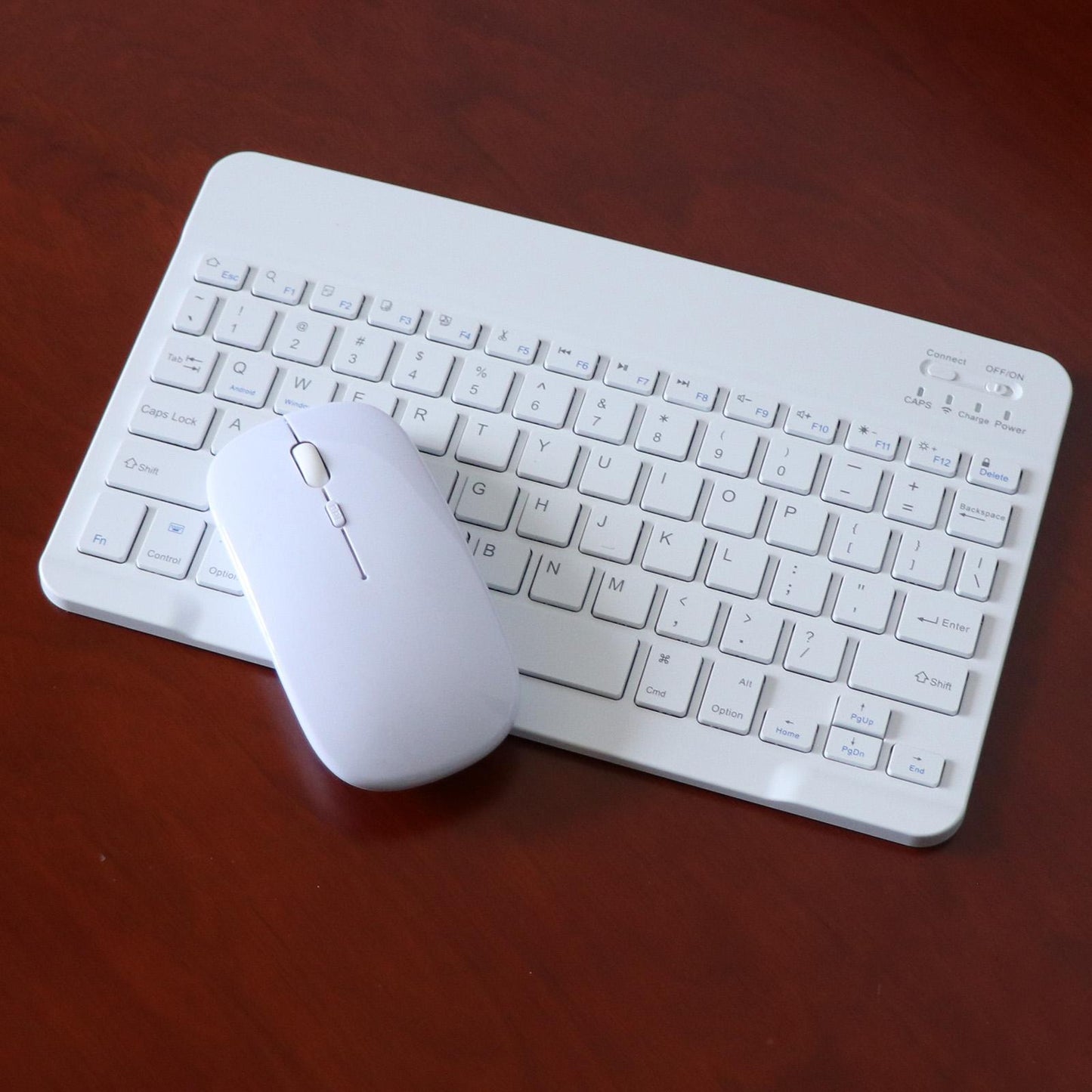 2.4GHz Bluetooth Keyboard Mouse Comb Set for iPad 10 inch white