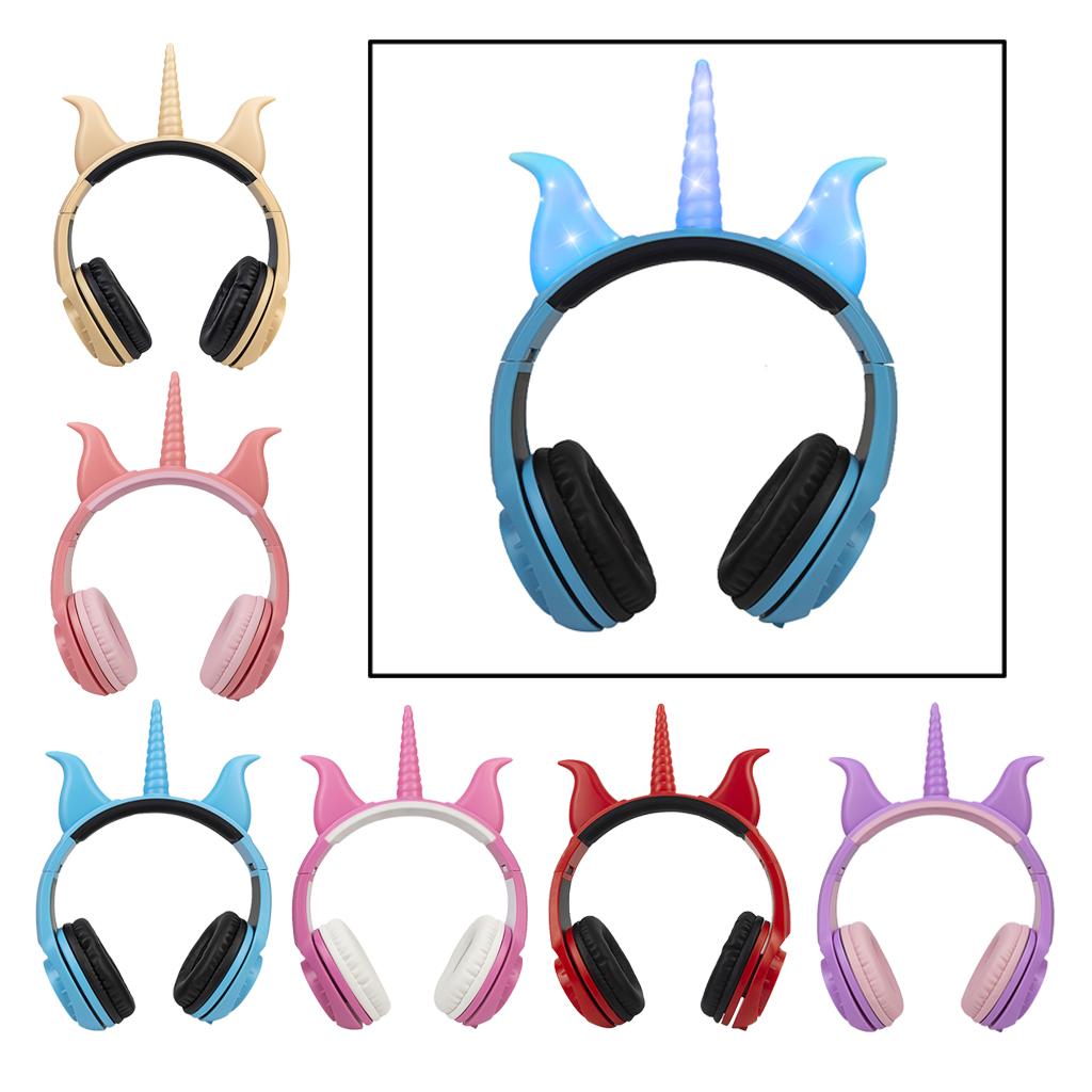 Cute Unicorn 3.5mm Wired Headphone Girls 103dB Music Headset Pink