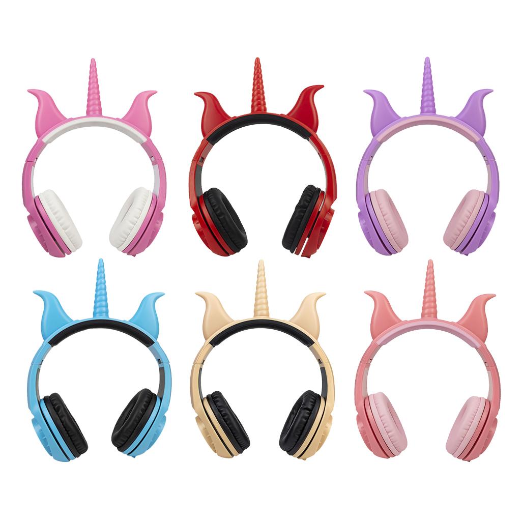 Cute Unicorn 3.5mm Wired Headphone Girls 103dB Music Headset Pink