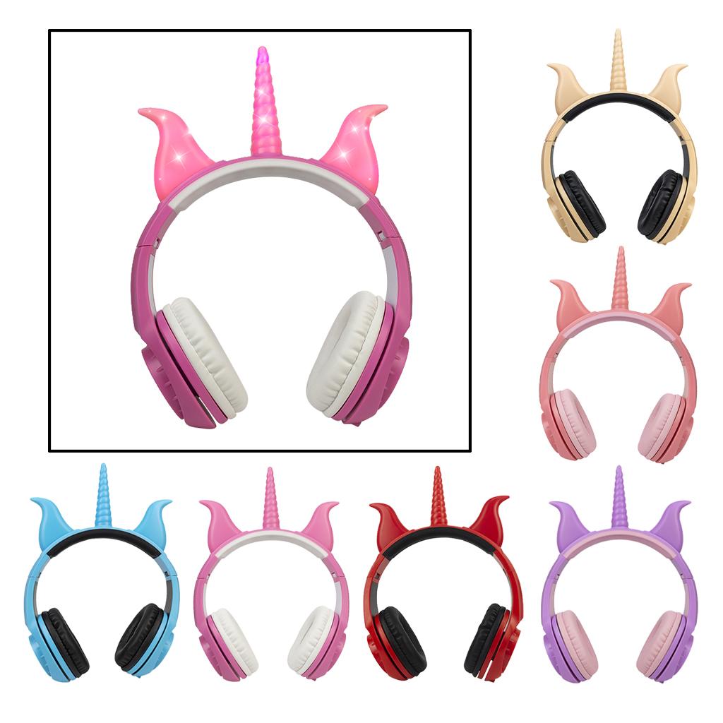 Cute Unicorn 3.5mm Wired Headphone Girls 103dB Music Headset Pink