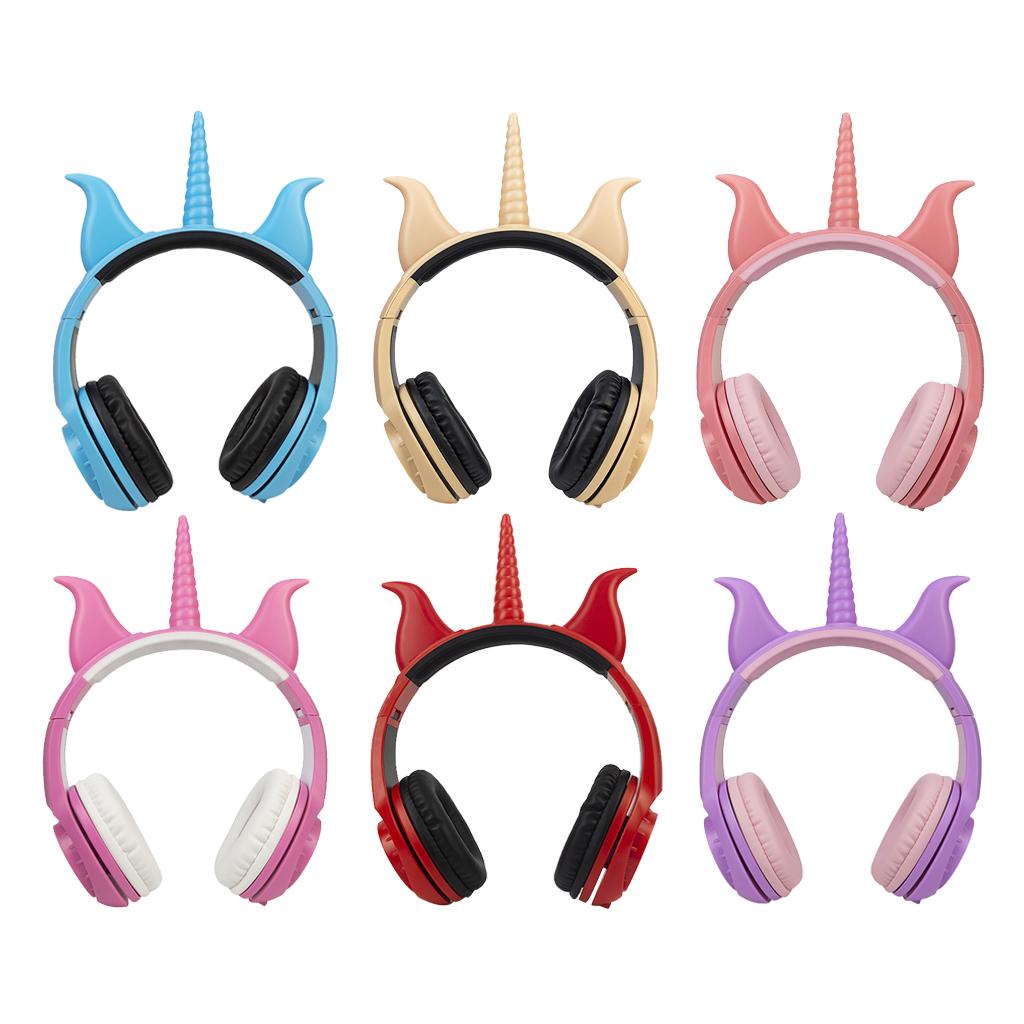 Cute Unicorn 3.5mm Wired Headphone Girls 103dB Music Headset Pink