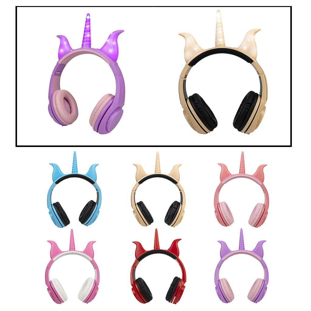 Cute Unicorn 3.5mm Wired Headphone Girls 103dB Music Headset Pink