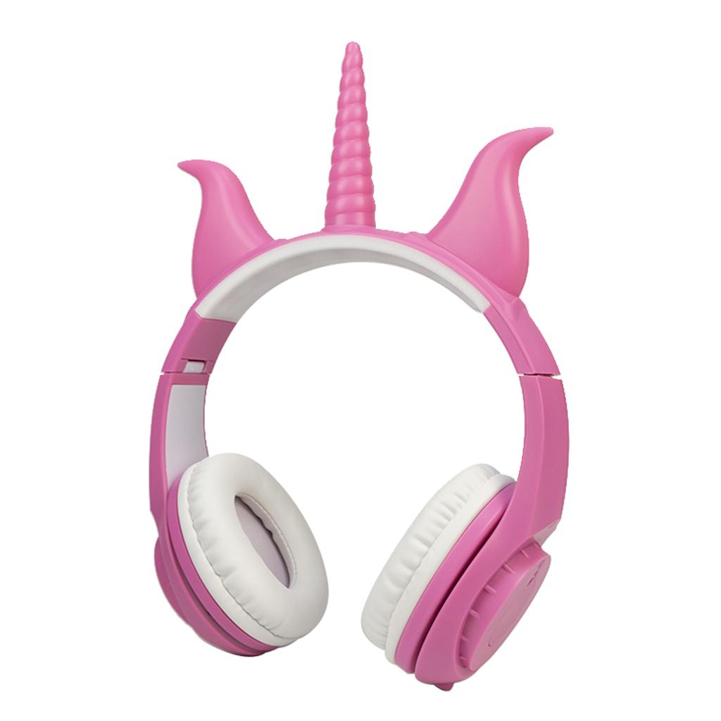Cute Unicorn 3.5mm Wired Headphone Girls 103dB Music Headset Pink