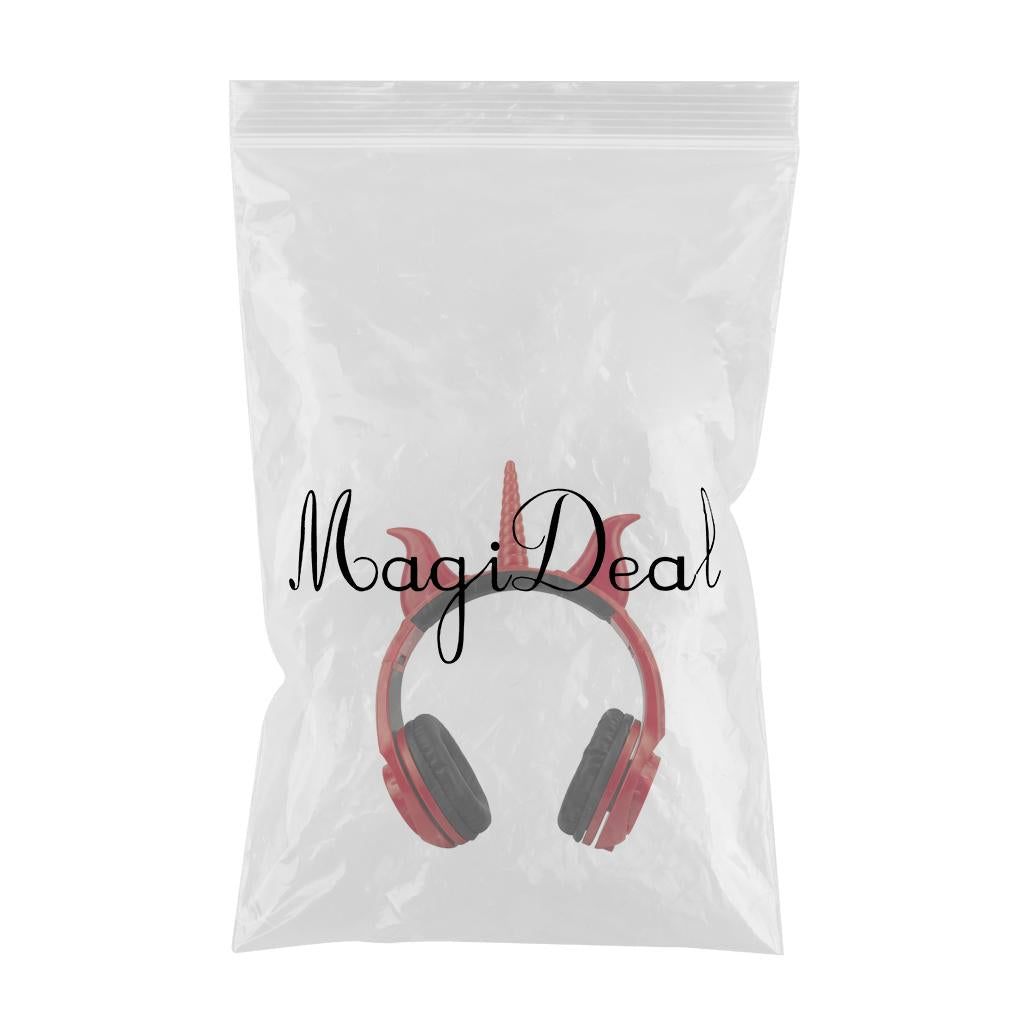 Cute Unicorn 3.5mm Wired Headphone Girls 103dB Music Headset Red