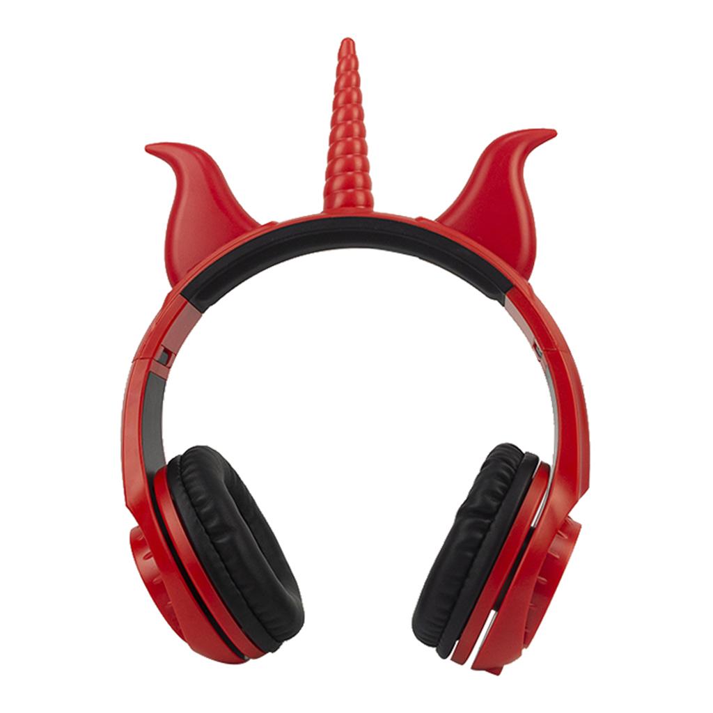 Cute Unicorn 3.5mm Wired Headphone Girls 103dB Music Headset Red