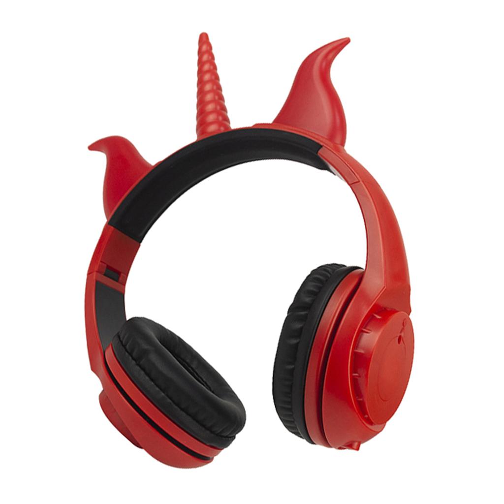 Cute Unicorn 3.5mm Wired Headphone Girls 103dB Music Headset Red