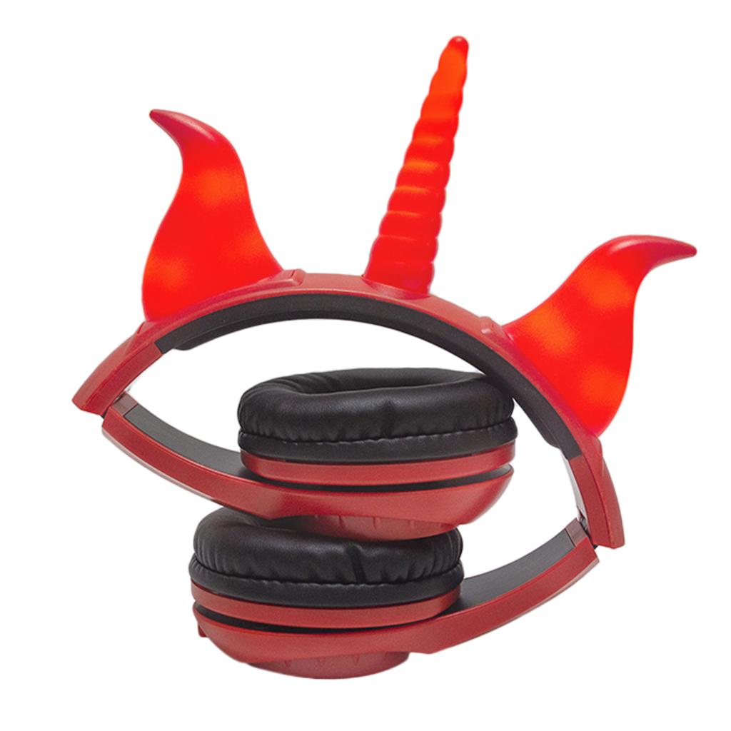 Cute Unicorn 3.5mm Wired Headphone Girls 103dB Music Headset Red