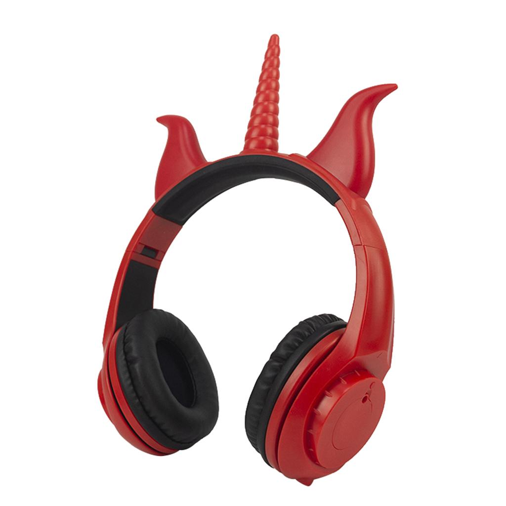 Cute Unicorn 3.5mm Wired Headphone Girls 103dB Music Headset Red