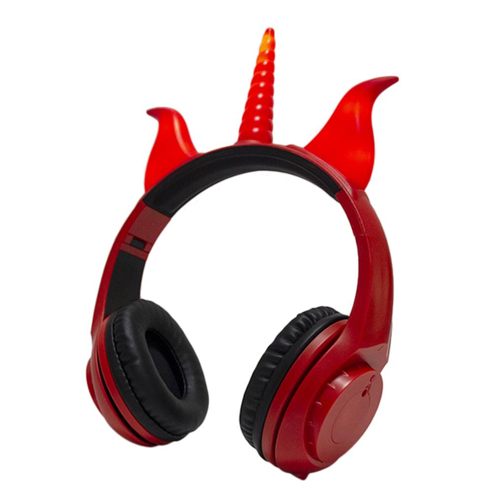 Cute Unicorn 3.5mm Wired Headphone Girls 103dB Music Headset Red