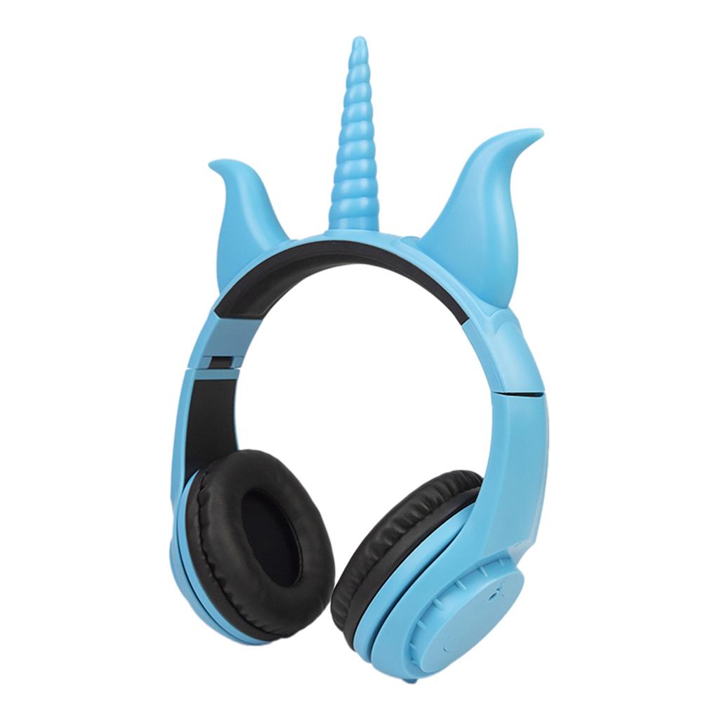 Cute Unicorn 3.5mm Wired Headphone Girls 103dB Music Headset Blue